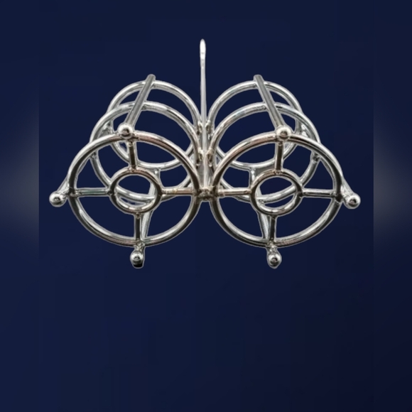 VINTAGE STAINLESS STEEL OIL AND VINEGAR CADDY WITH 2 VENTED CRUET BOTTLE POURERS - Picture 4 of 4